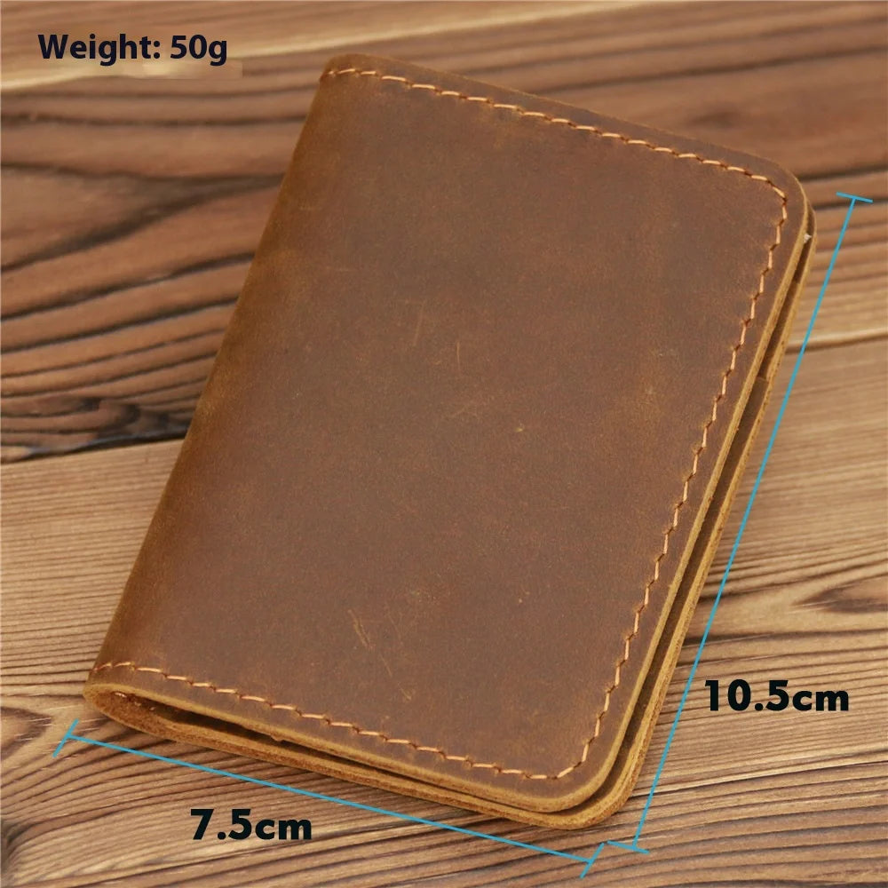 Unisex Genuine Leather Rfid Credit Card Holder Wallet for Women Vintage Small Slim Bifold Men Multi Card Holder Case Purse