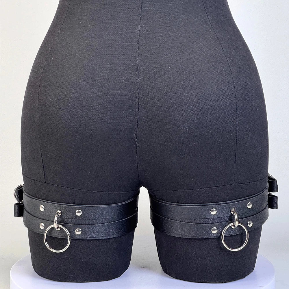 1 Pair of Women's Black Fashion Thigh Straps JK Adjustable Thigh Straps Gothic Punk Thigh Straps Fashion Thigh Accessories