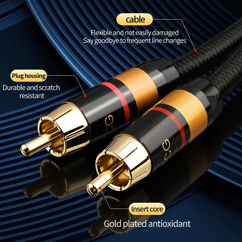 HiFi Digital Audio Coaxial Cable 75Ω Hi-End Stereo Audio Rca to Rca Male SPDIF Coaxial Cable for DVD Projector TV Speaker