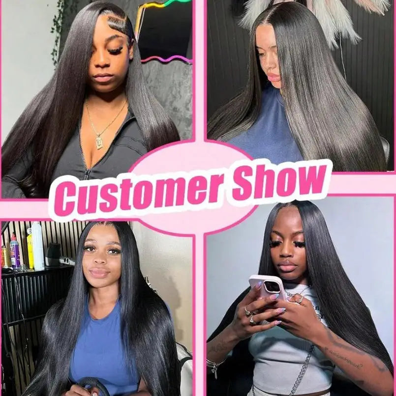 Bone Straight Virgin Human Hair Wig 36 42 Inch 5x5 13x4 13x6 HD Lace 250 Density Glueless Pre Melted Hairline Daily Styling