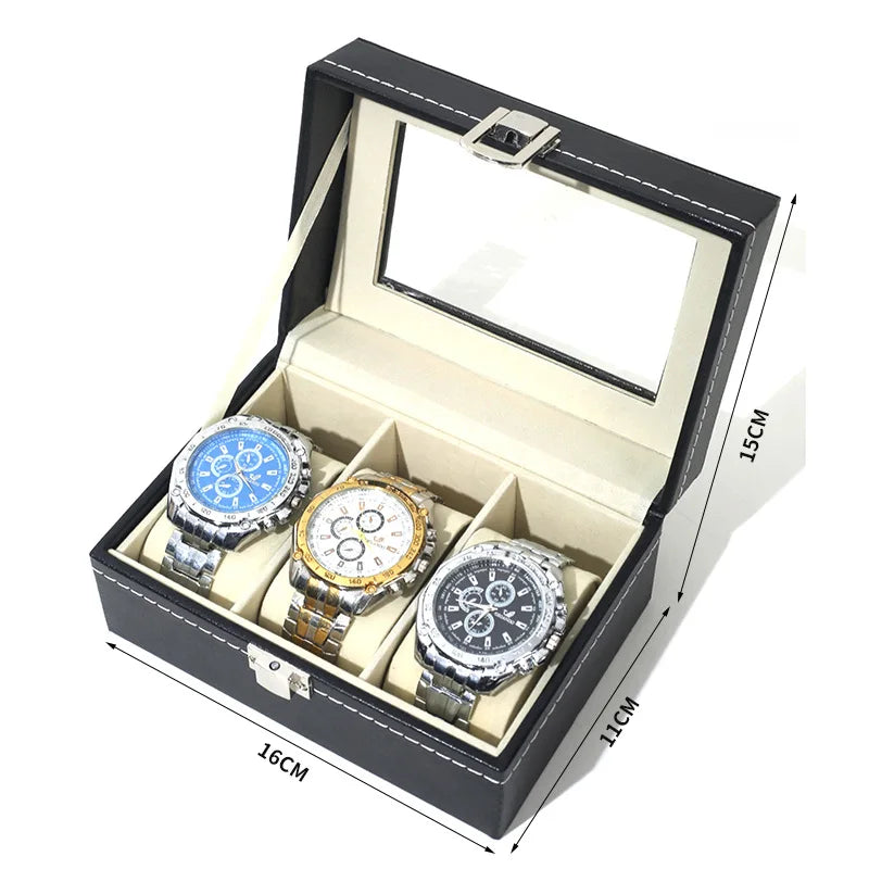 PU Leather Watch Organizer Box Watch Display Case Watch Travel Organizer Tray Watch Collection Storge Holder For Women