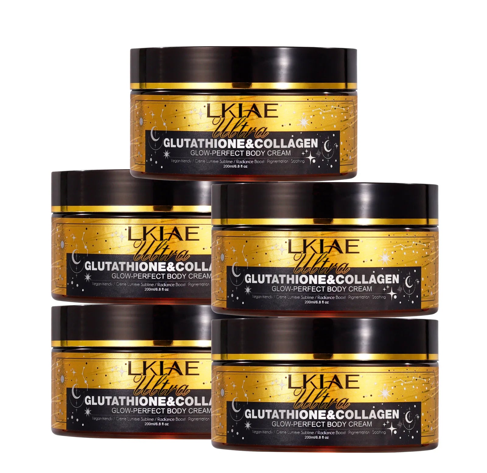 LKIAE Ultra Glutathione Collagen Skin Glowing Body Cream, 24-Hour Intense Hydration, Anti Hyperpigmentation, Brightening, 200ml
