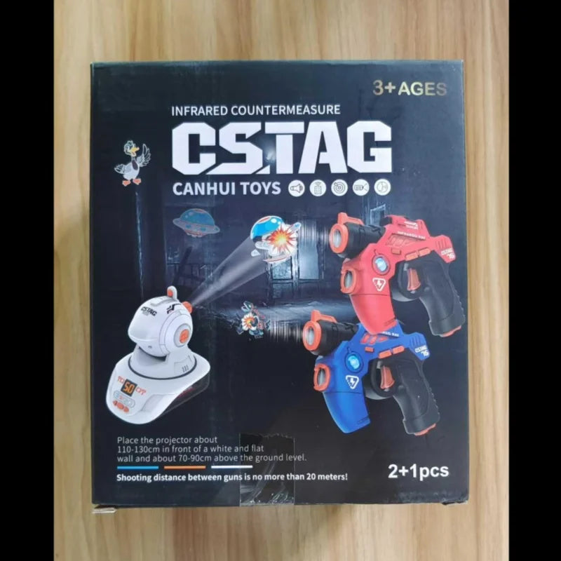 CSTAG Duck Hunting Shooting Game Kids Toy Infrared Laser Tag Gun Mini Pistol Projector Game Indoor Boys Girls Christmas Gifts