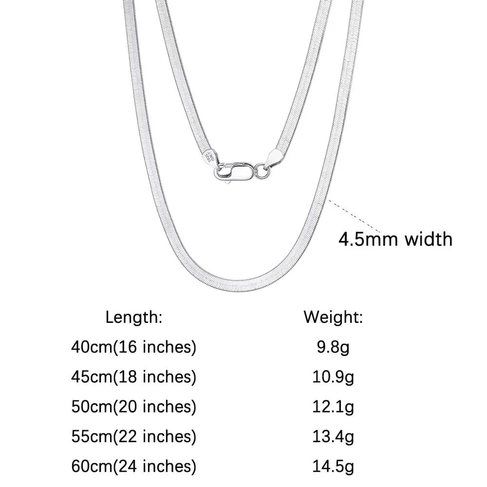 ORSA JEWELS 925 Sterling Silver Chain Necklaces Fashion Party for Men Women DIY Jewelry Simple High Quality 16-24 Inch Wholesale