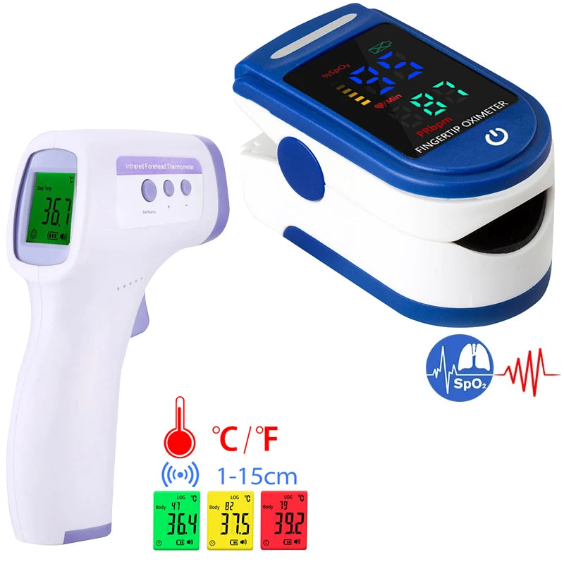 Non-contact Laser Body Temperature Ear Thermometer Oximeter or Infrared Fever Thermometer Medical Household Digital Infant Adult
