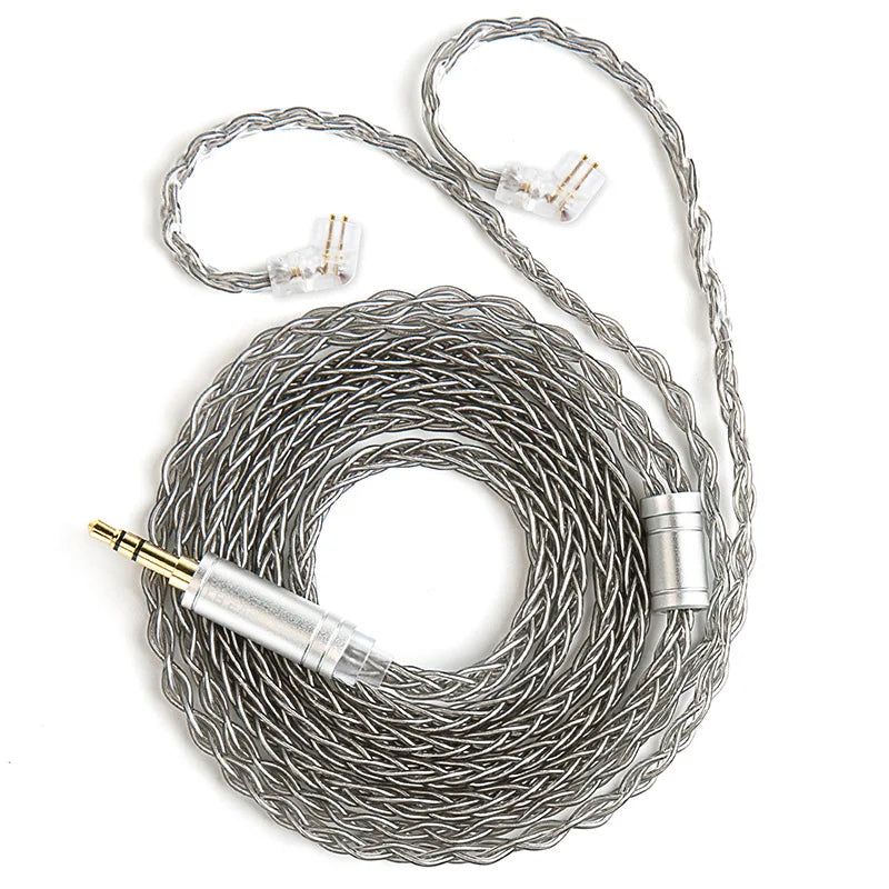 KBEAR ST12 8 Core HiFi Earphone 4N OFC Silver-Plated Upgraded Cable 3.5/4.4mm MMCX/0.78mm 2Pin for Lark Rosefinch KS1