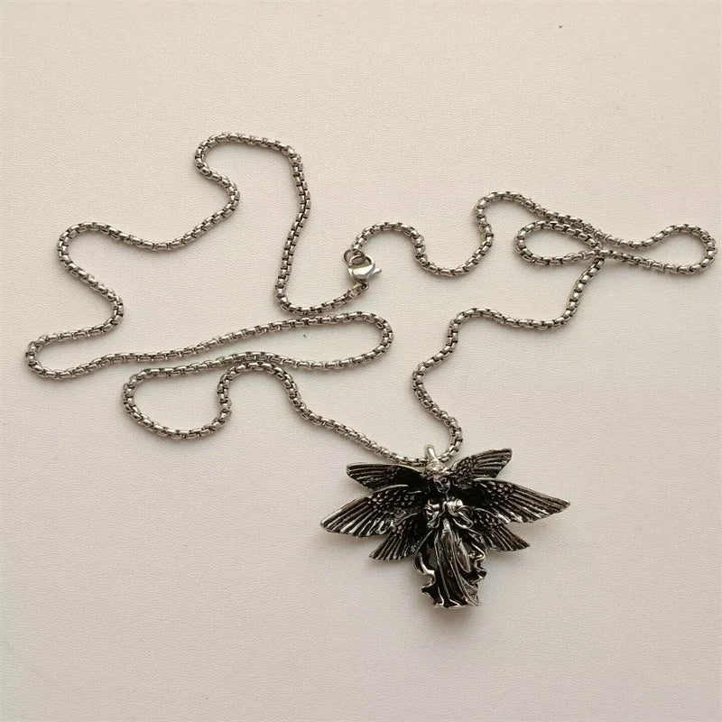 Vintage Cross Pendant Necklace Unisex Versatile Simple Long Sweater Chain Hip Hop Accessory