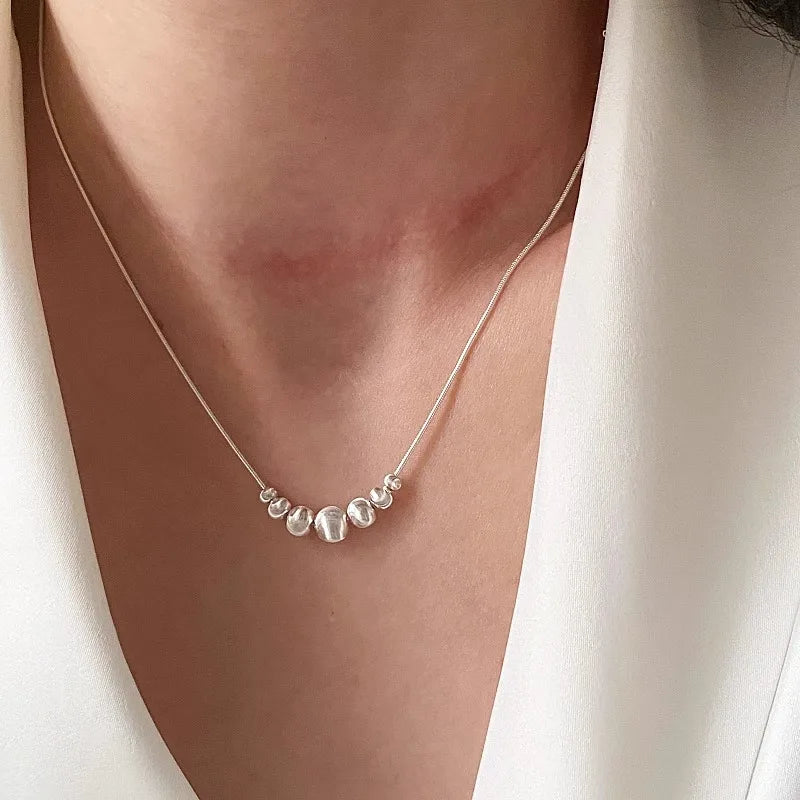 S925 Sterling Silver Necklaces For Women Simple Chain Fashion Minimalist Pendant Necklaces Adjustbale Necklace Birthday Gift