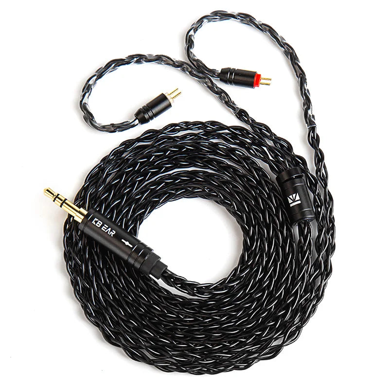 KBEAR ST12 8 Core HiFi Earphone 4N OFC Silver-Plated Upgraded Cable 3.5/4.4mm MMCX/0.78mm 2Pin for Lark Rosefinch KS1
