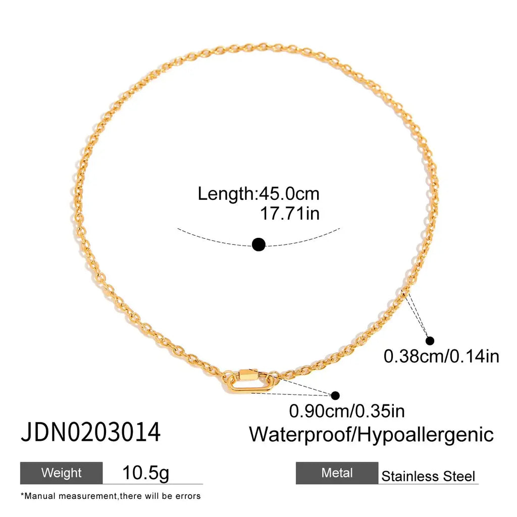 Uworld 18K Gold Stainless Steel Minimalist Cross Chain Necklace Adjustable Multifunctional Clasp Elegant Jewelry Gift for Women