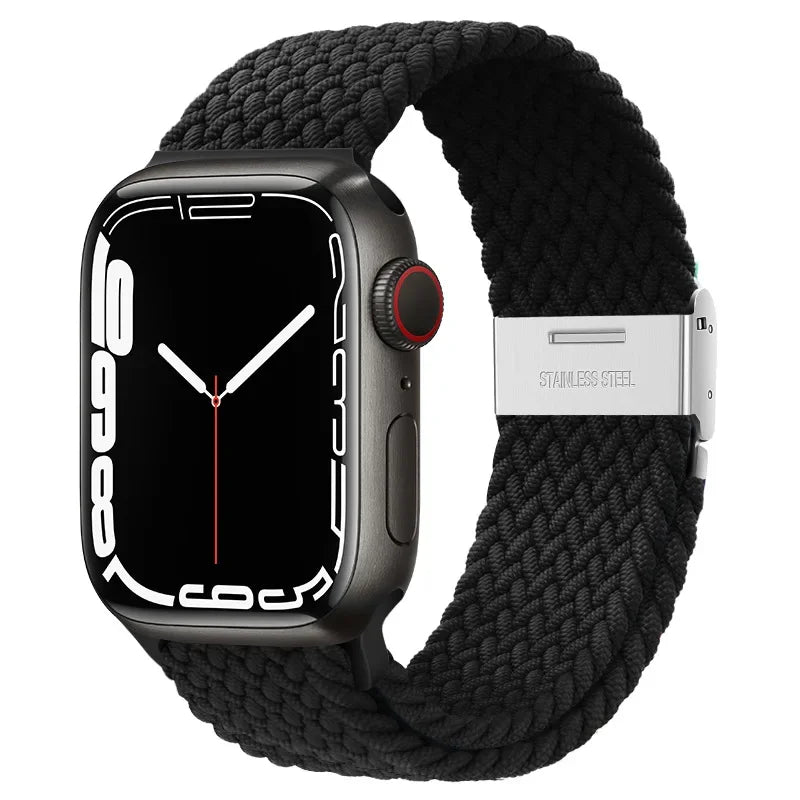Braided solo loop strap For Apple watch band 44mm 40mm 45mm 41mm 42mm Nylon correa bracelet iWatch series 8 9 4 5 SE 6 7 Ultra 2