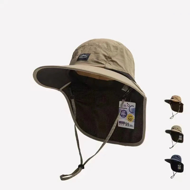 Sunscreen and sun shading outdoor hats for men and women, summer neck protection fishing hats, hiking hats