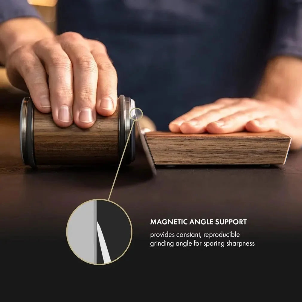 Rolling Knife Sharpener Magnetic Knife Holder Diamond Sharpening Stone With 15 and 20 Degrees Angle Roller Kitchen Accessory Set