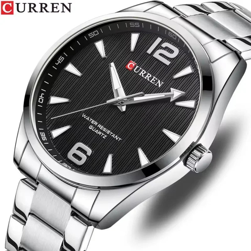 CURREN 8434 Fashion Brand Men's Watch Waterproof Night Light Elegant Business Stainless Steel Strap Mens Gift Watch reloj hombre