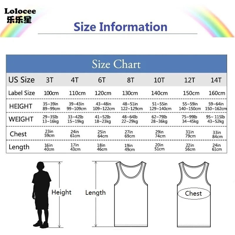 Kids Animal Sea Shark Sleeveless T-shirt 2023 Summer Children Tank Tops Baby Kids Cool Tees 3-14 Years Old