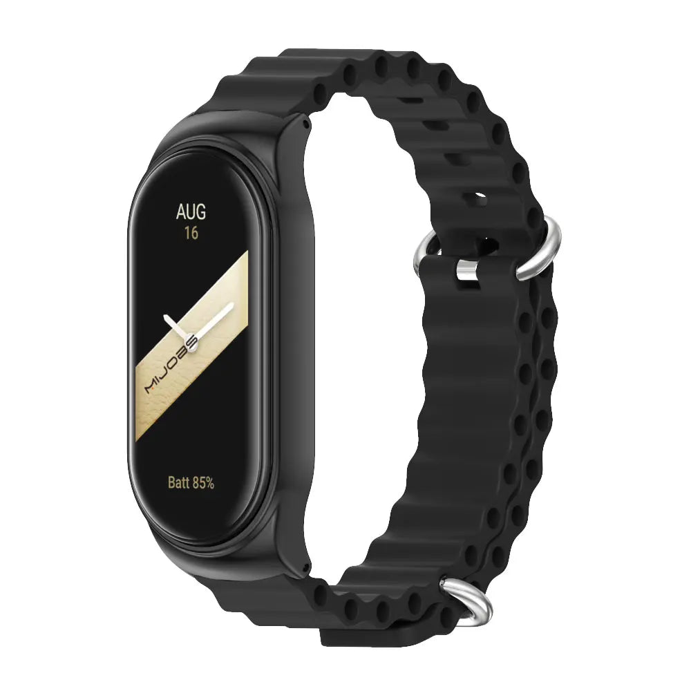 For Mi Band 10 9 8 7 6 5 Strap Silicone Wristband for Mi Band 9 Leather Strap For Mi band 8 Bracelet MiBand Metal Wristbands