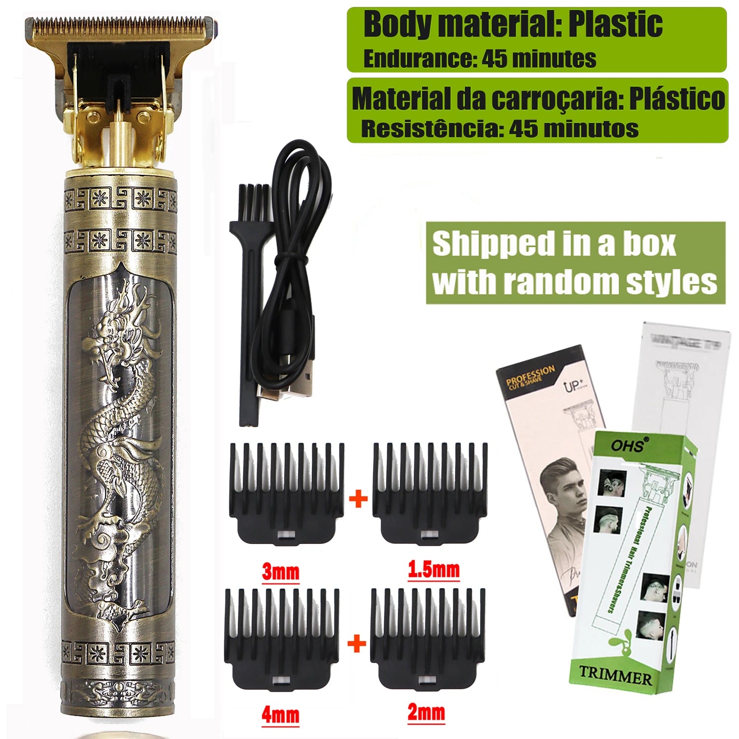 Tondeuse Dragon Vintage T9 Cordless Professional Hair Clippers Electric Trimmers For Men Clipper hair cutting machine Shaver