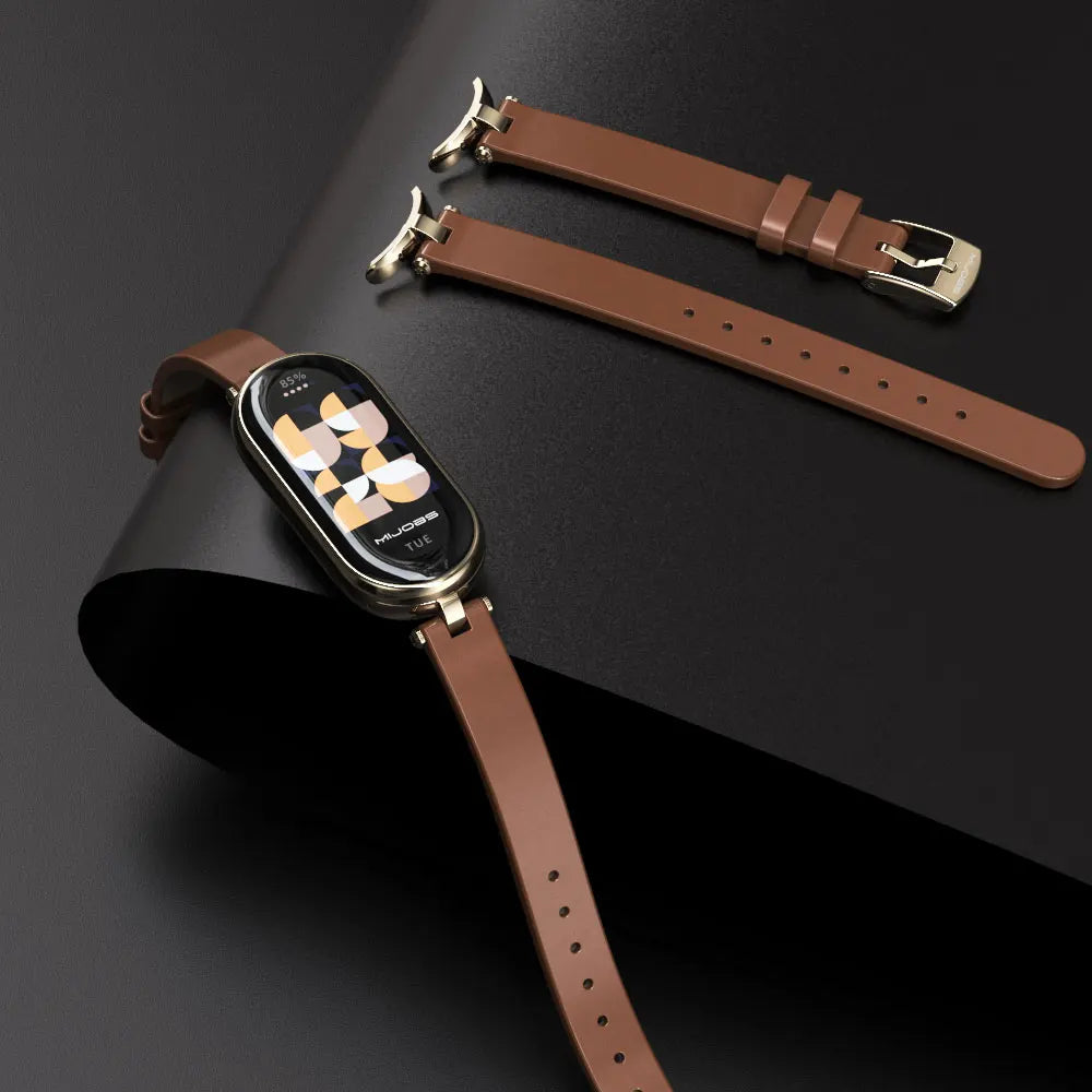 Mi Band 9 10 8 7 6 5 Strap for Xiaomi Smart Band 8 Bracelet NFC Global Version Leather Watch Band Mi 8 Wristband Miband 9 10