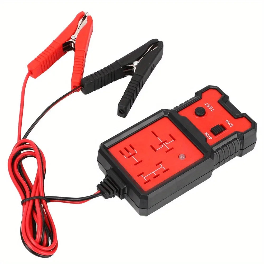 Portable 12V Automotive Relay Tester - Easily Diagnose and Test Relays with Battery Clips, Fast and Accurate Results, for Car, T