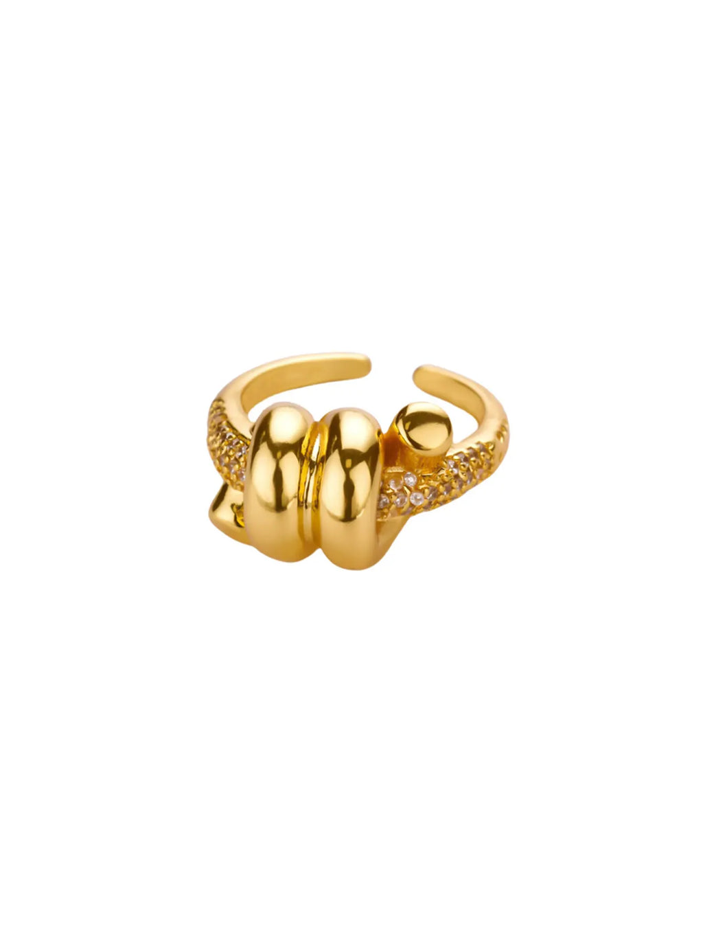 Zircon Star Knot Rings For Women Gold Color Stainless Steel Geometric Adjustable Finger Rings Wedding Couple Jewelry Gifts