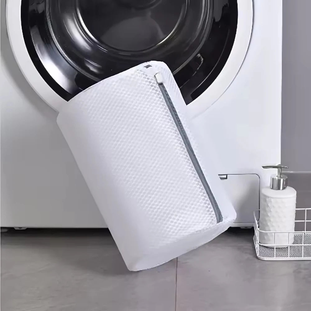 1/2pcs Durable Mesh Shoe Washing Bag with Zipper Closure for Sneakers Running Shoes Socks Bras -  Organized Laundry Storage