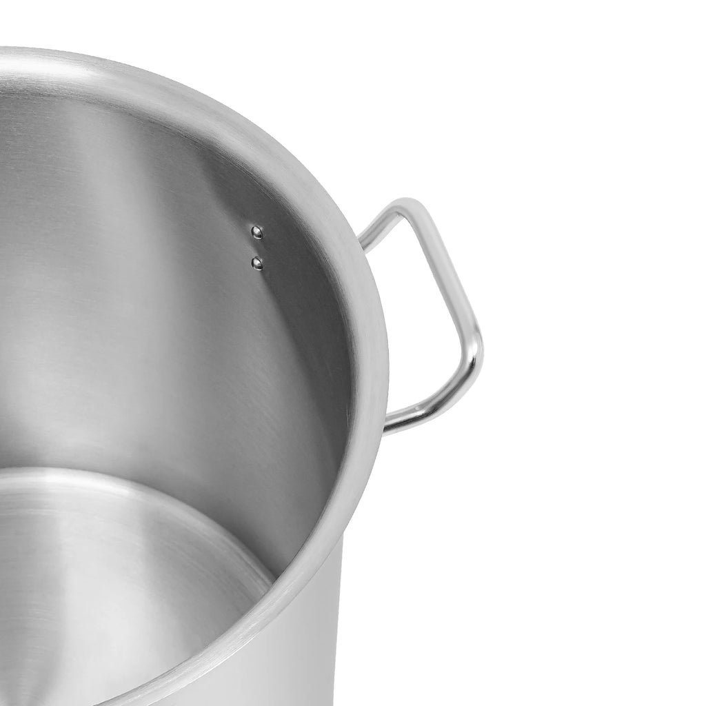 Large Stock Pot with Lid 35cm, Stainless Steel Soup Pot 34.9qt for Family Cooking Noodles Brine Meat Gathering Commercial Use