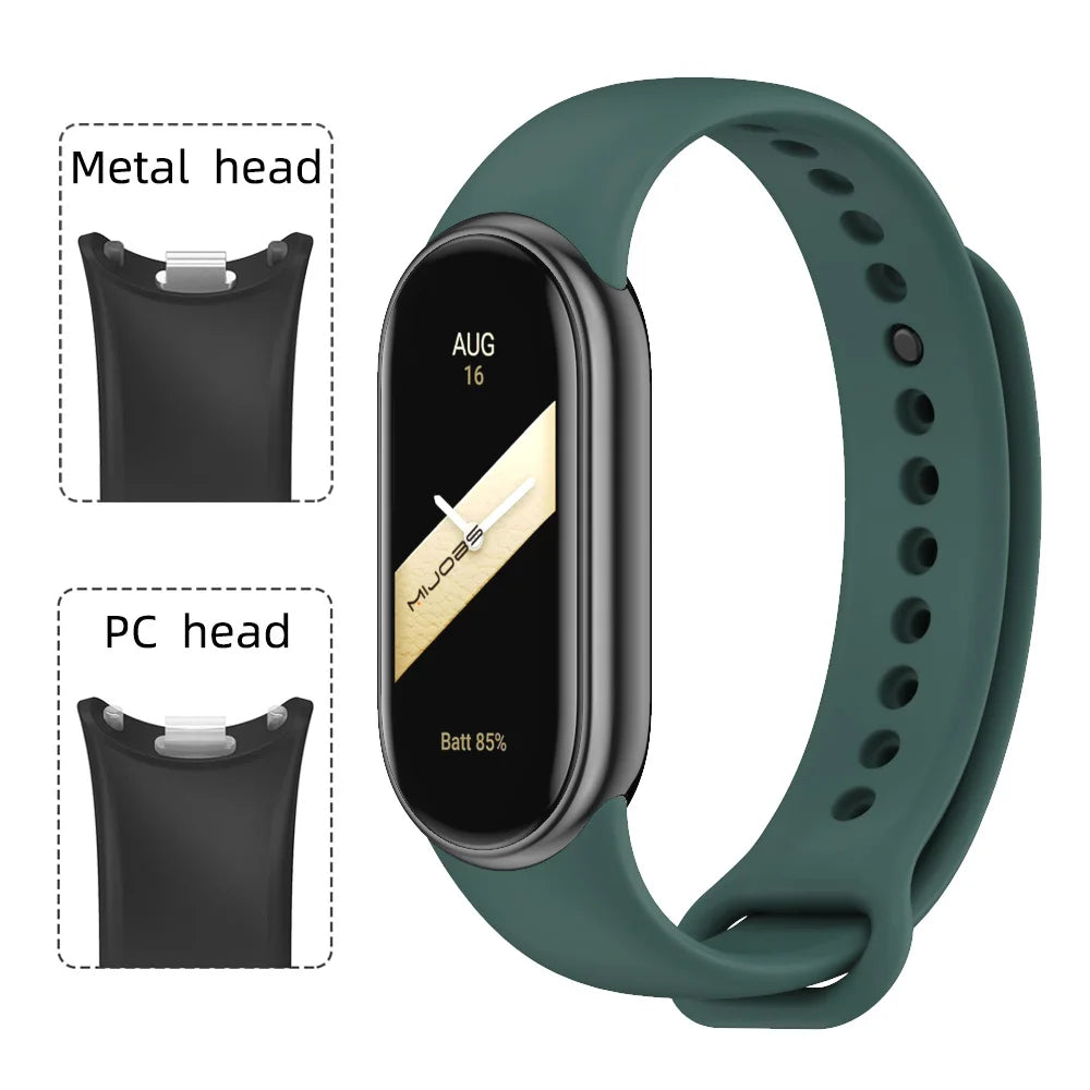Bracelet for Mi Band 10 Strap for Mi Smart Band 10 9 8 NFC SmartWatch Sport Silicone Rubber Wristband Correa Miband 8 9 Strap