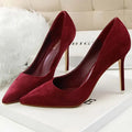 BIGTREE Shoes Women 9 Cm Heels Suede Woman Pumps Pointed Toe High Heels Stiletto Party Shoes Fashion Wedding Shoes Large Size 43