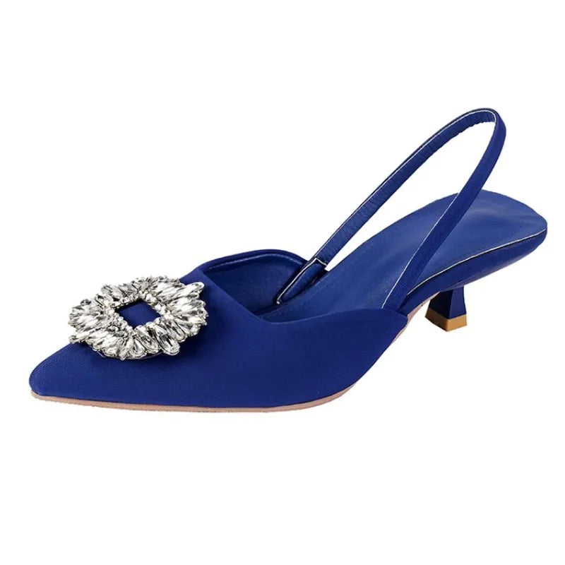 2026 Spring Stiletto Toe Drag Korean Version Sexy Party Sandals Women's Shoes Rhinestone Fashion Summer Sandals