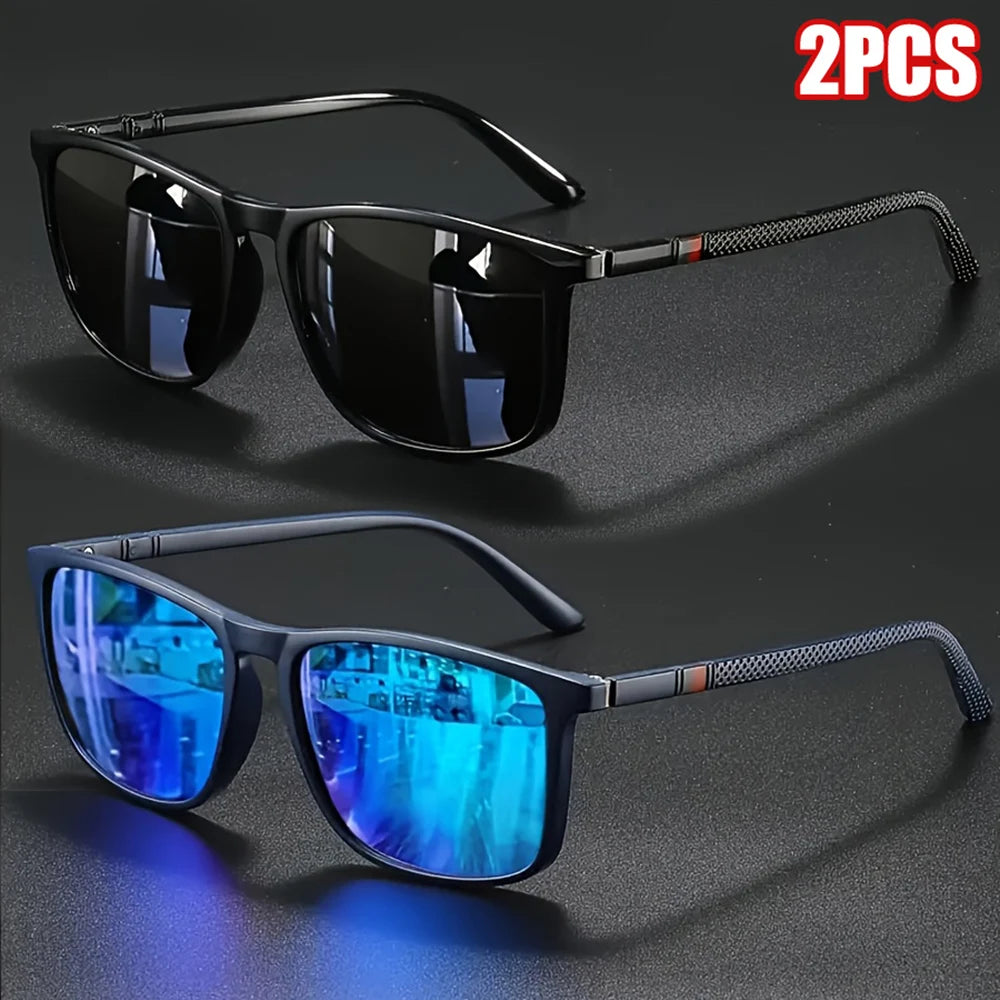 1_2pcs Luxury Square Vintage Polarized Cycling Sunglasses UV400 Men Women Fashion Eyewear Travel Driving Fishing Sun Glasses