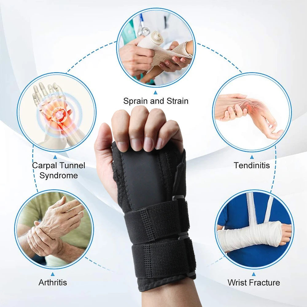 Wrist Brace for Carpal Tunnel, Night Support Adjustable Wrist Splint, Hand Support Relief Pain of Arthritis, Tendonitis, Sprains
