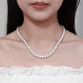 Luxury Solid Platinum PT950 Women's 1 karat Moissanite Diamond Necklace 6.5mm Four Claw Tennis Neck Chain