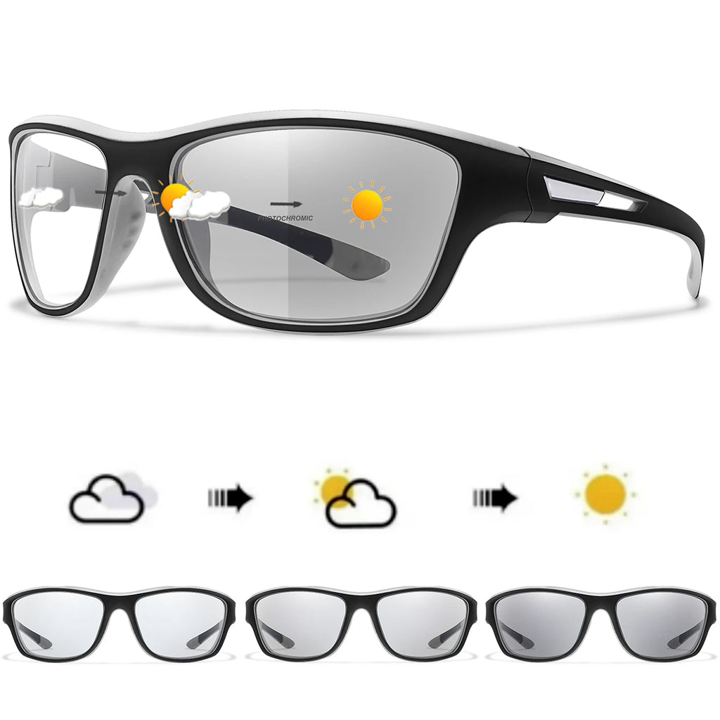 Photochromic Motorcycle Sunglasses Men Women Outdoor Cycling Driving Hiking Eyewear Fishing UV400 Protection Goggles