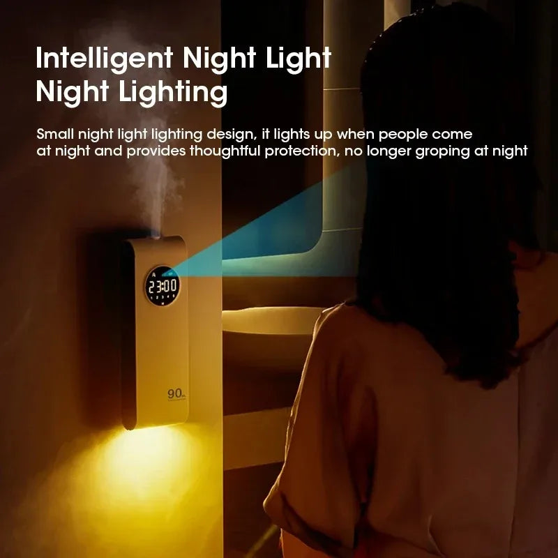 Body Sensor Wall-mounted Aromatherapy Machine Aroma Diffuser With Clock Sensor Light Home Fresh Air Deodorization