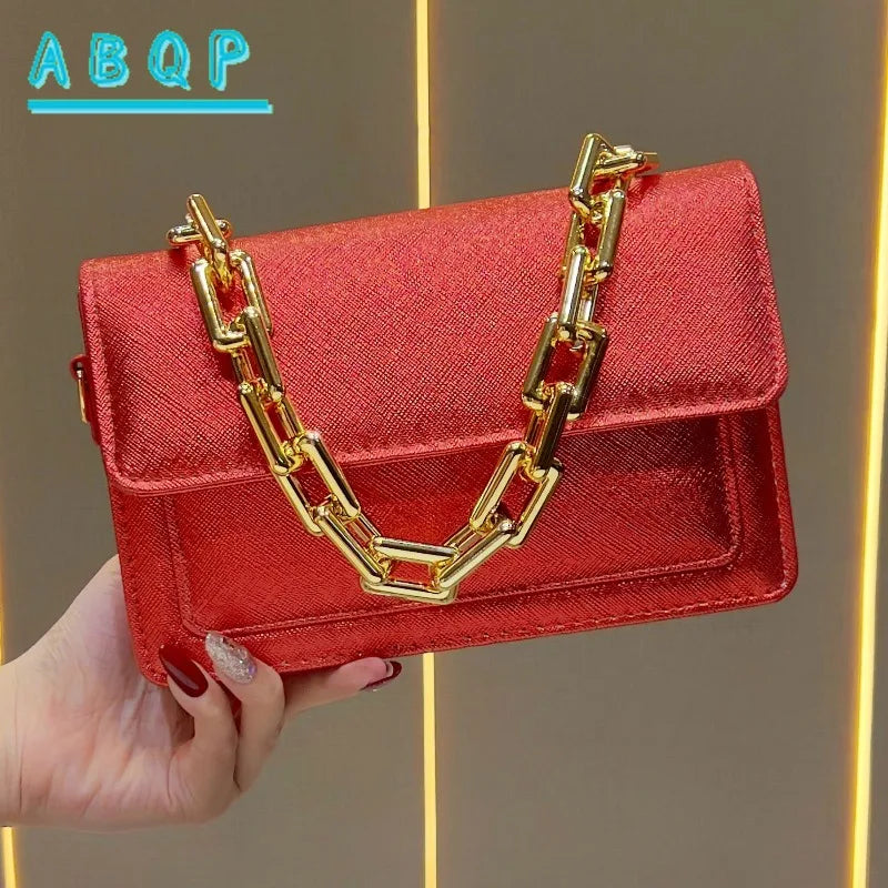 New Evening Women's Bags Luxury Brand Shiny Leather Dinner Party Women's Handbags Fashionable Women's Shoulder Crossbody Bags