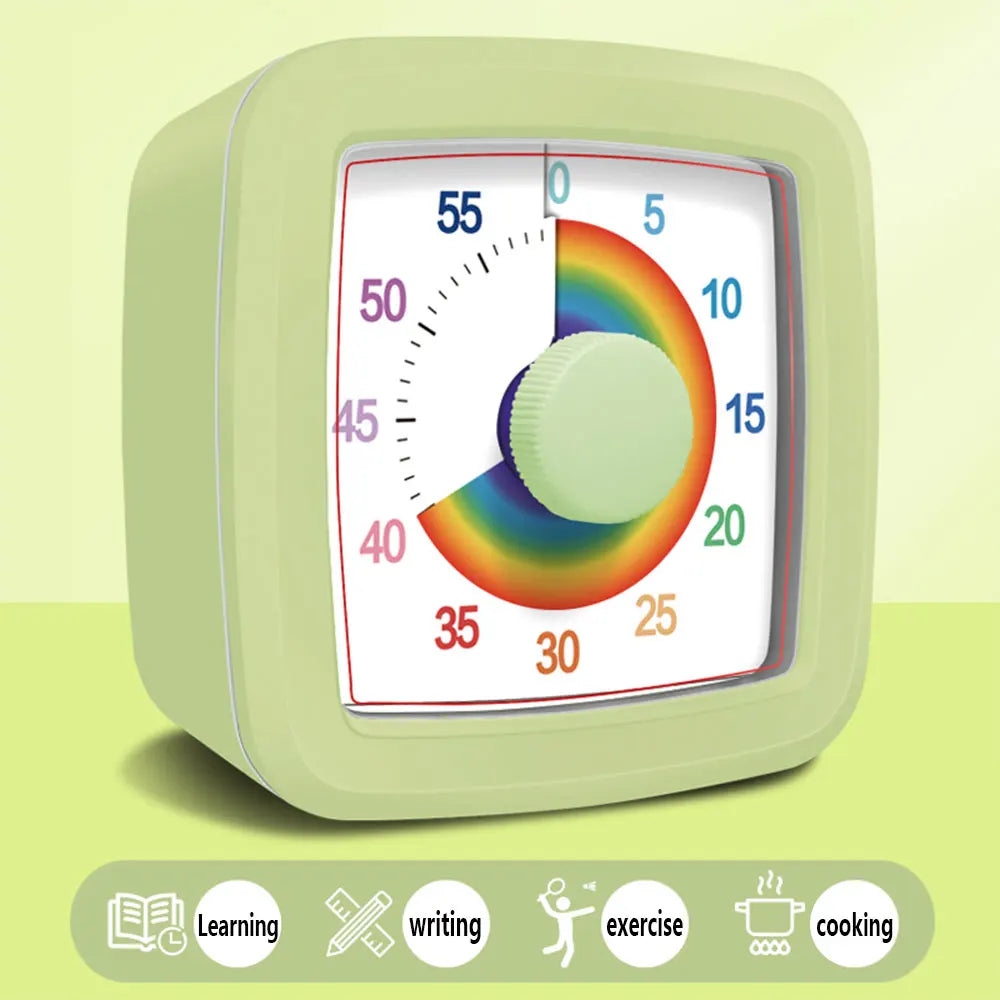 1PC Visual Timer Children's Self-discipline Tool Countdown 60-minute Student Learning Homework Time Stopwatch Management
