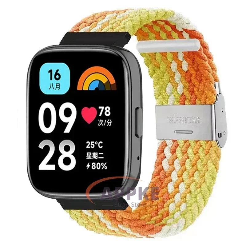 Elastic Braided Strap For Redmi Watch 5/3 Active Watchband Nylon Adjustable Quick Release Bracelet For Redmi Watch 3/5 Lite