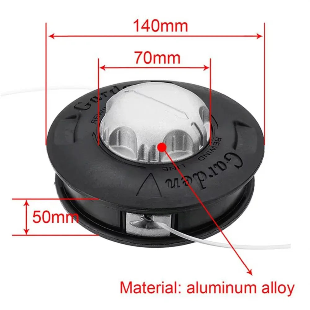 Universal M10 Bump Spool Aluminum Grass String Trimmer Head with 2 Lines Cutter Head for Brush Cutter Lawn Garden Tools