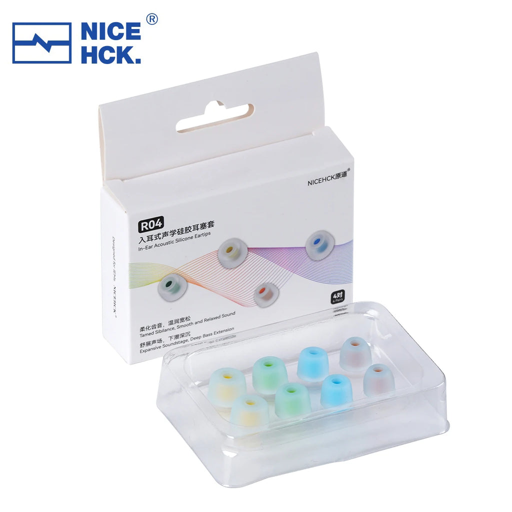 NICEHCK R04 Silicone In-Ear Acoustic Eartips for NX8Ti Rockies NX7MK4 Daybreak Reference Titan X Dusk EDC Pro Zenith ZS10 Pro