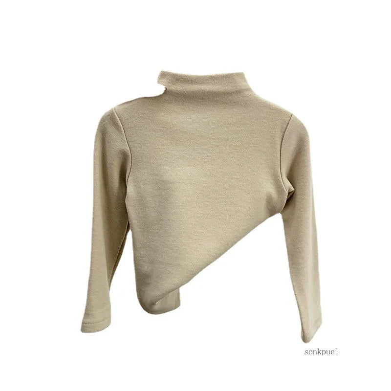 Autumn Winter Baby Boy Girl Solid Long Sleeve Bottoming Shirt Children Turtleneck Casual Tshirt Kid Striped Top Clothes