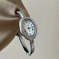 Simple and Stylish Roman Scale Women's Bracelet Watch Oval Quartz Watch