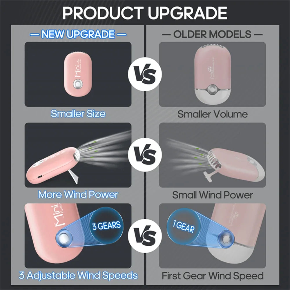 Rechargeable Eyelash Extension Dryer Fan 3 Speed Portable Handheld  Blower Glue Mascara Grafted Cooling Extension Tools