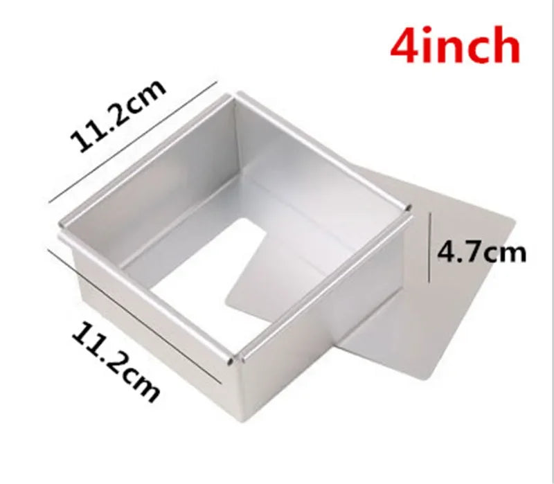 Square Cake Pan with Removable Bottom Anodized Aluminum Wedding Birthday Baking Cake Tin Cheesecake Pan Chiffon Mold stencil