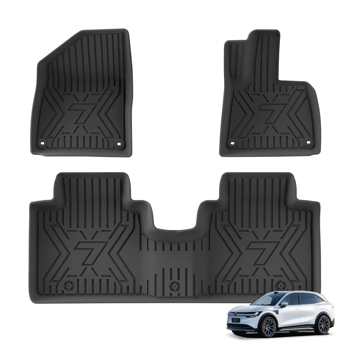 LUCKEASY Left /Right Drive for Zeekr 7X 2024-2026 Car Floor Mats Cargo Liner Backrest Trunk Pad Foot Mat All Weather Accessories
