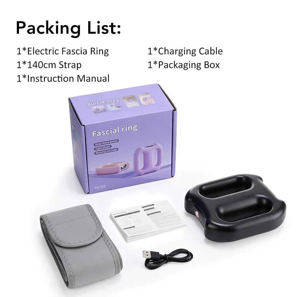Electric Full-Body Fascia Ring Portable Vibration Fascia Massager Fat Burning Body Weight Loss Deep Tissue Muscle Relief & Relax