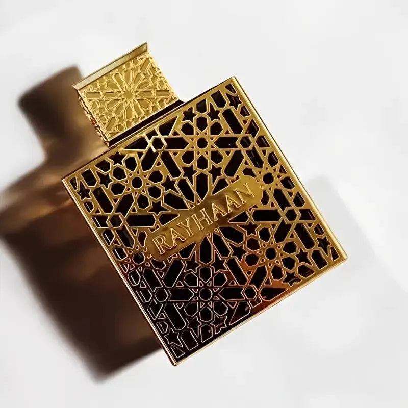 RAYHAAN gold-plated hollowed out perfume bottle, with strong agarwood and rose fragrance, wrapped in amber warmth, is the mystery and luxury of oriental luxury fragrance