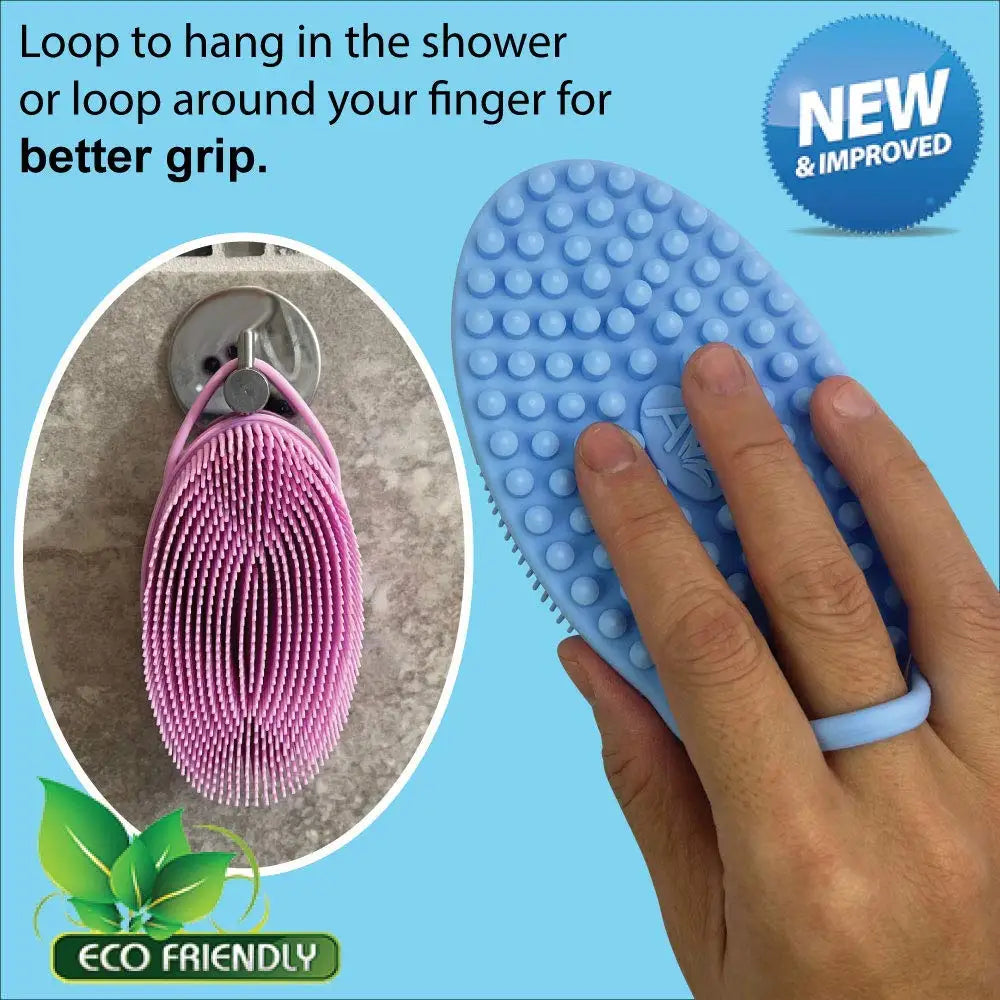 Exfoliating Silicone Body Scrubber Easy to Clean, Lathers Well, Long Lasting, And More Hygienic Than Traditional Loofah