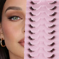 Half Eyelashes, Natural Appearance 10 Pairs of Thick Cat Eyelashes 10mm Wispy Eyelashes with Short False Eyelashes 3D04-10F