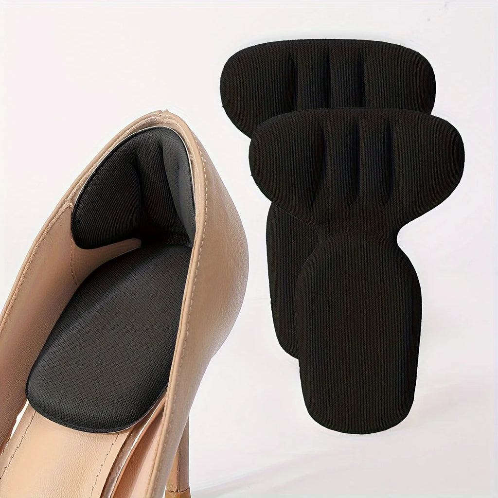 Double-Layer Thick T-Shaped Foam Heel Pad And Heel Cup - Soft, Breathable, Non-Slip, Durable, Comfortable To Wear In High Heels