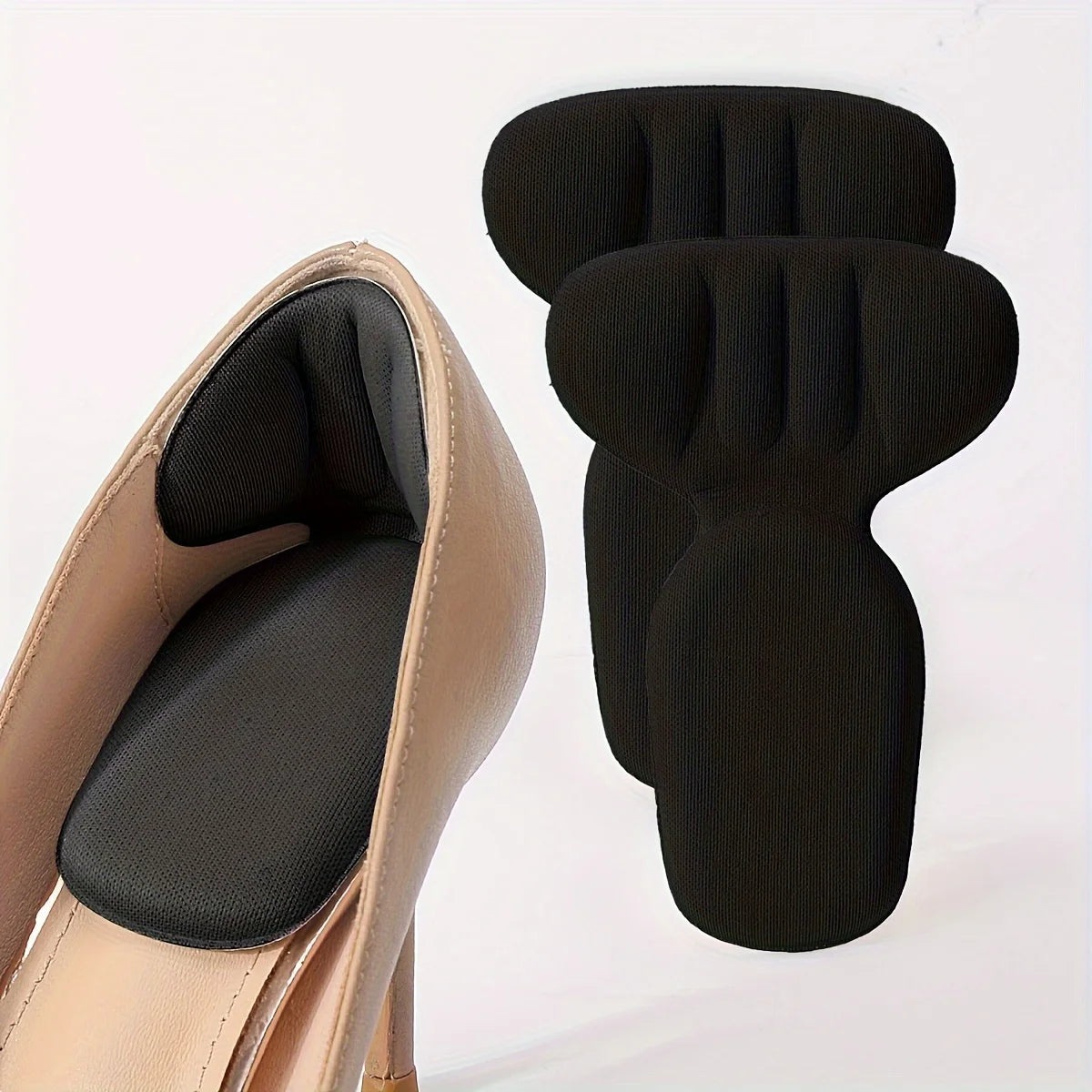 Double-Layer Thick T-Shaped Foam Heel Pad And Heel Cup - Soft, Breathable, Non-Slip, Durable, Comfortable To Wear In High Heels